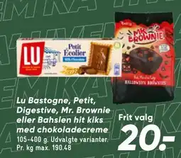 Bilka Lu Bastogne, Petit, Digestive, Mr. Brownie eller Bahslen hit kiks med chokoladecreme tilbud