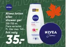 Bilka Nivea lotion eller shower gel tilbud