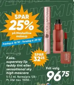 Bilka superstay lip teddy tint eller sensational sky high mascara tilbud