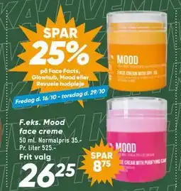Bilka SPAR 25% på Face Facts, Glowhub, Mood eller Revuele hudpleje tilbud
