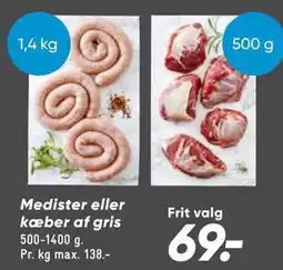 Bilka Medister eller kæber af gris tilbud