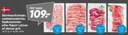 Bilka Skinkeschnitzler, nakkekoteletter, fadkoteletter eller flæsk i skiver af dansk gris tilbud