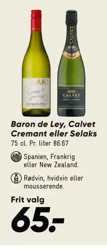 Bilka Baron de Ley, Calvet Cremant eller Selaks tilbud