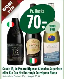 Min Købmand Cuvée 16 / Le Preare Ripasso Classico Superiore / Kia Ora Marlborough Sauvignon Blanc tilbud