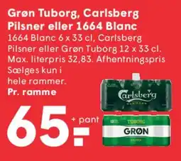 SPAR Grøn Tuborg, Carlsberg Pilsner eller 1664 Blanc tilbud