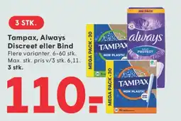 SPAR Tampax, Always Discreet eller Bind tilbud