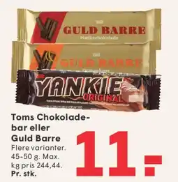 SPAR Toms chokoladebar / Guld Barre tilbud
