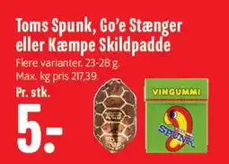Min Købmand Toms Spunk, Go'e Stænger eller Kæmpe Skildpadde tilbud