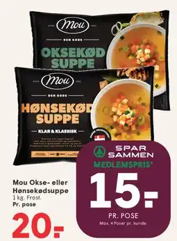 SPAR Mou Okse- eller Hønsekød suppe tilbud