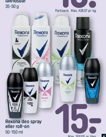 Rexona deo spray eller roll-on