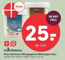 SPAR Grøn Balance Øllingegaard Økologisk Skyr tilbud