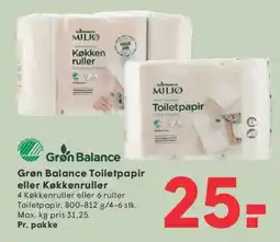 SPAR Grøn Balance Toiletpapir eller Køkkenruller tilbud