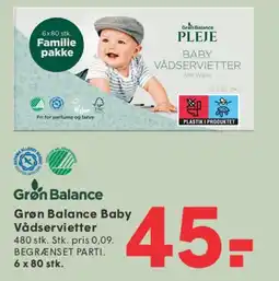 SPAR Grøn Balance Baby Vådservietter tilbud