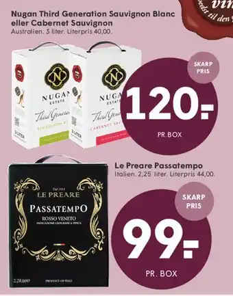 Boxed wines (Nugan & Le Preare)