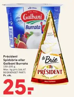 SPAR Président Spidsbrie eller Galbani Burrata tilbud