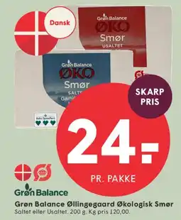 SPAR Grøn Balance Øllingegaard Økologisk Smør tilbud