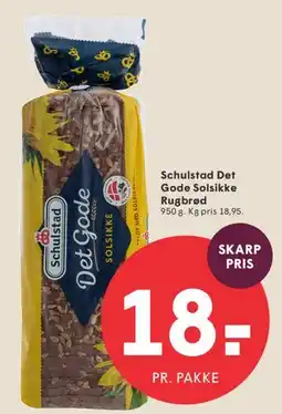 SPAR Schulstad Det Gode Solsikke Rugbrød tilbud