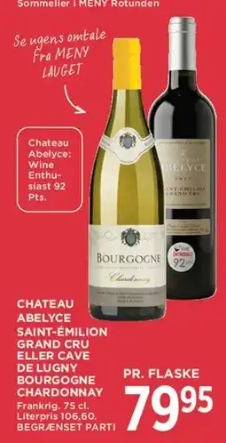 MENY Chateau Abelyce / Cave de Lugny Chardonnay tilbud