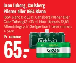 Min Købmand Grøn Tuborg / Carlsberg Pilsner (pr. ramme) tilbud