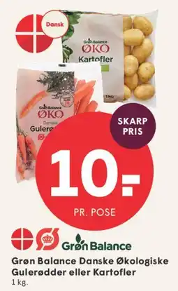 SPAR Grøn Balance Danske Økologiske Gulerødder eller Kartofler tilbud
