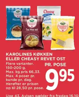 MENY Karolines Køkken eller Cheasy revet ost tilbud