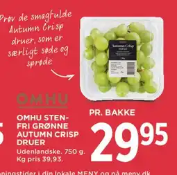 MENY Omhu stenfri grønne Autumn Crisp druer tilbud