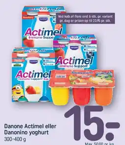 REMA 1000 Danone Actimel eller Danonino yoghurt tilbud