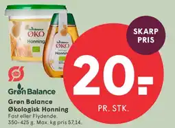 SPAR Grøn Balance Økologisk Honning tilbud