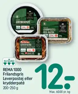REMA 1000 REMA1000 Frilandsgris Leverpostej eller krydderpaté tilbud