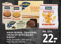 MENY Wasa runda / crackers / crunchy bites / biscuit tilbud