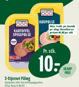 Min Købmand 3-Stjernet Pålæg tilbud