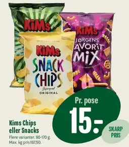 Min Købmand KiMs Chips eller Snacks tilbud