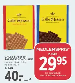 MENY Galle & Jessen Pålægschokolade tilbud