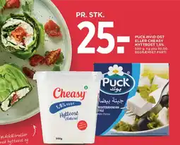 MENY Puck hvid ost eller Cheasy hytteost 1,5% tilbud