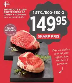MENY Entrecote eller Ribeye Steak af Dansk Kødkvæg tilbud