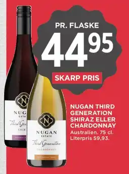 MENY Nugan Third Generation Shiraz eller Chardonnay tilbud