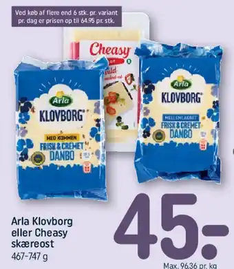 Arla Klovborg eller Cheasy skæreost