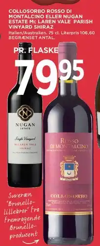 MENY Collosorbo Rosso di Montalcino eller Nugan Estate McLaren Vale Shiraz tilbud