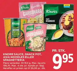 MENY Knorr sauce, Snack Pot, Asia Noodles eller Spaghetteria tilbud