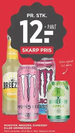 MENY Monster, Breezer, Somersby eller Grimbergen tilbud
