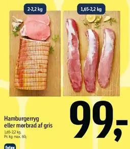 Føtex Hamburgerryg eller mørbrad af gris tilbud
