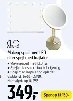 Føtex Makeupspejl med LED eller spejl med højttaler tilbud