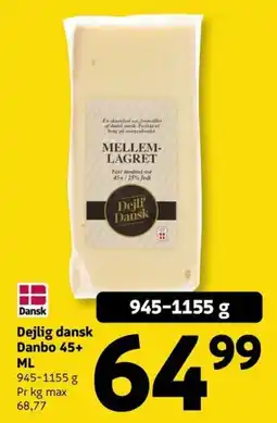 Løvbjerg Dejlig dansk Danbo 45+ ML tilbud