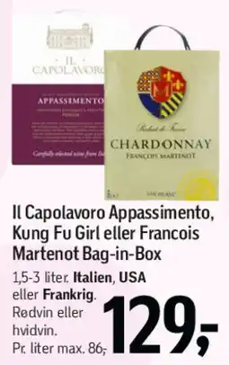 Føtex Il Capolavoro Appassimento / Kung Fu Girl / François Martenot (bag-in-box) tilbud