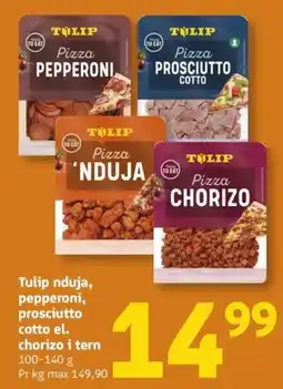 Løvbjerg Tulip pizza nduja pepperoni prosciutto cotto chorizo tilbud