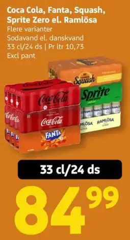 Løvbjerg Coca Cola, Fanta, Squash, Sprite Zero el. Ramløsa tilbud