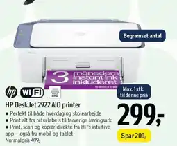 Føtex HP DeskJet 2922 All-in-One printer tilbud