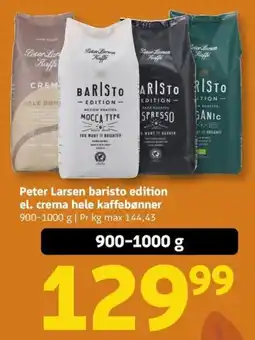 Løvbjerg Peter Larsen baristo edition el. crema hele kaffebønner tilbud