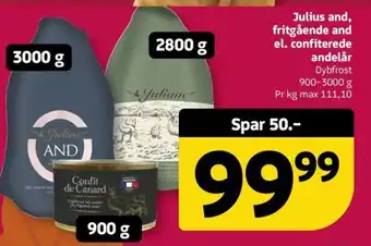 Julius and fritgående and el. confiterede andelår