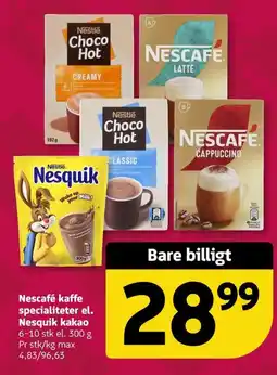 Løvbjerg Nescafe kaffe specialiteter el. Nesquik kakao tilbud